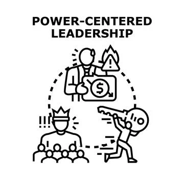 Evaluating power centered leadership affecting business finance Stock Illustration