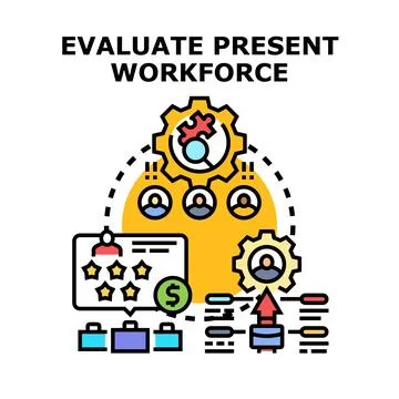Evaluating present workforce performance for career development and managemen Stock Illustration