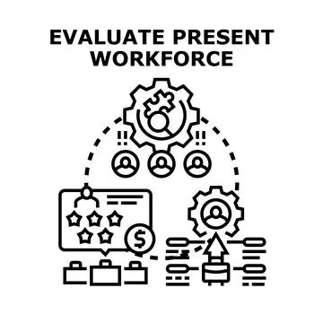 Evaluating present workforce performance for career development and managemen Stock Illustration