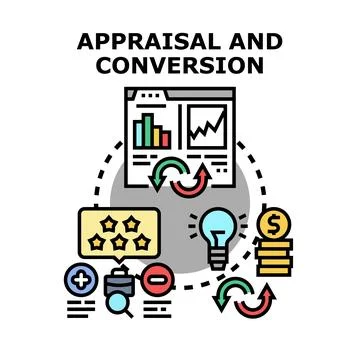 Evaluating process and converting ideas into profit Stock Illustration