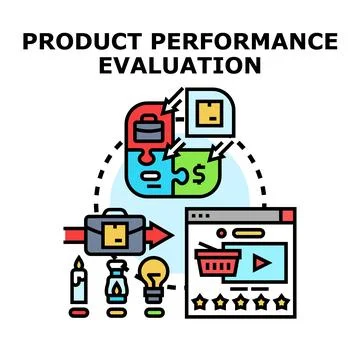 Evaluating product performance and business development strategy Stock Illustration