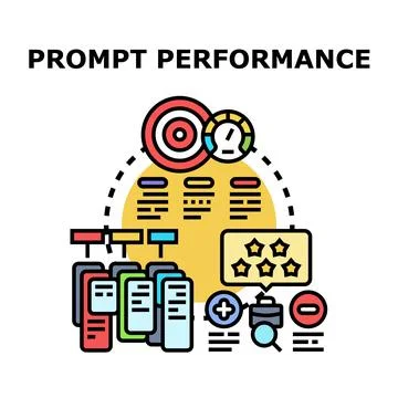 Evaluating prompt performance in search and generation ai models Stock Illustration