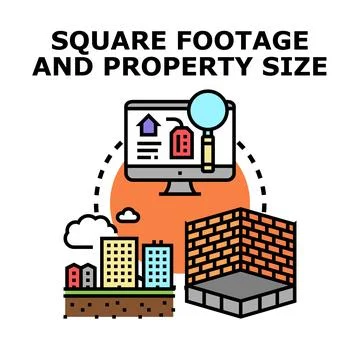 Evaluating property size and square footage online Stock Illustration