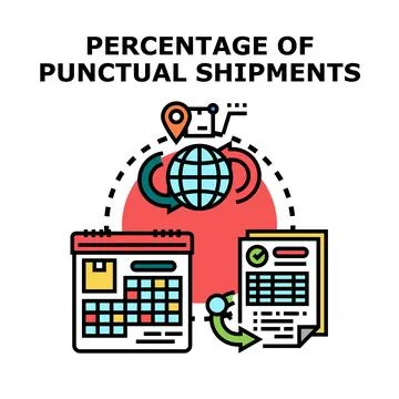 Evaluating punctual global parcel delivery schedule performance Stock Illustration