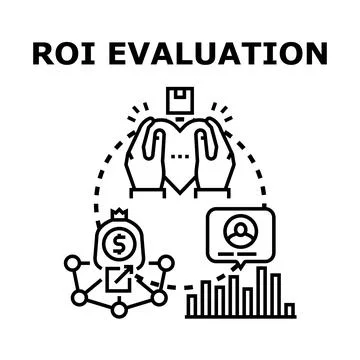 Evaluating return on investment and customer value Stock Illustration