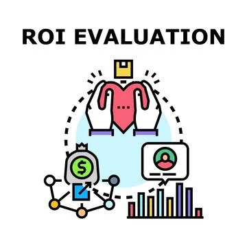 Evaluating return on investment and customer value Stock Illustration