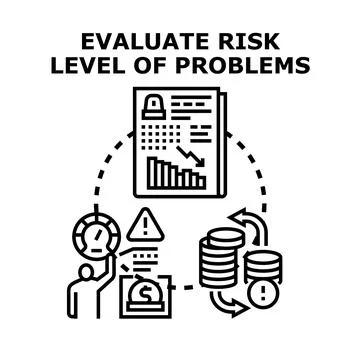 Evaluating risk level of business problems Stock Illustration