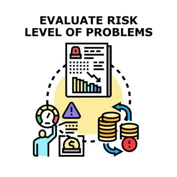 Evaluating risk level of business problems Stock Illustration
