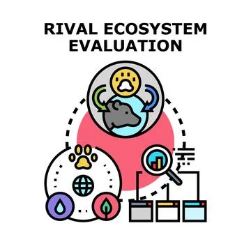 Evaluating rival ecosystem performance and natural impact Stock Illustration