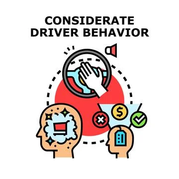 Evaluating safe driver behavior and road choices Stock Illustration