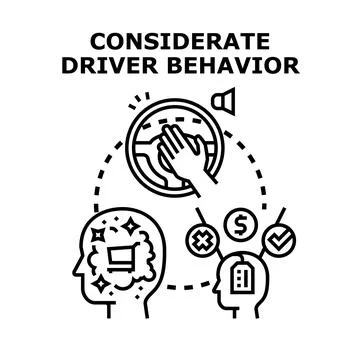 Evaluating safe driver behavior and road choices Stock Illustration