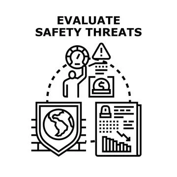 Evaluating safety and threats for global security Stockillustratie