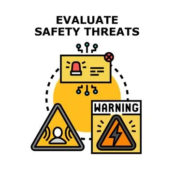 Evaluating safety threats and potential risks concept Stock Illustration