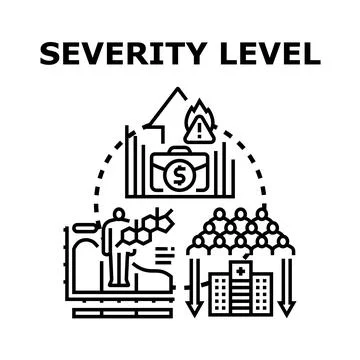 Evaluating severity level of crisis and risk impact Stock Illustration