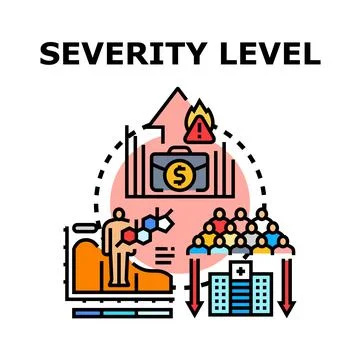 Evaluating severity level of crisis and risk impact Stock Illustration