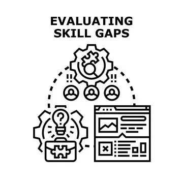 Evaluating skill gaps in business development process Stock Illustration
