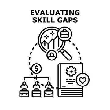 Evaluating skill gaps in business development and learning イラスト素材