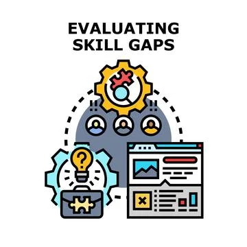 Evaluating skill gaps in business development process Stock Illustration