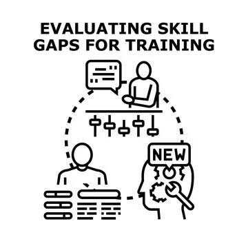 Evaluating skill gaps for business training development Stock Illustration