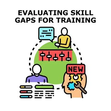 Evaluating skill gaps for business training development Stock Illustration