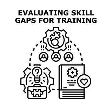 Evaluating skill gaps for training education development program Stock Illustration
