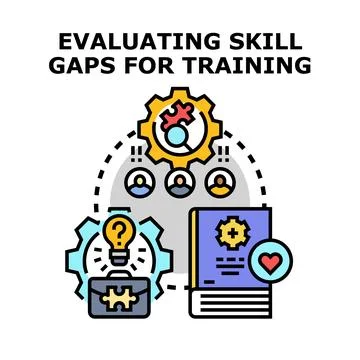 Evaluating skill gaps for training education development program Stock Illustration