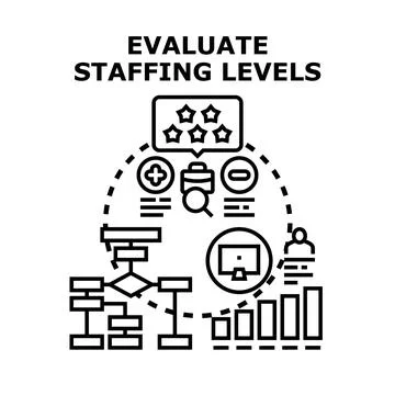 Evaluating staffing levels for workforce optimization management Stock Illustration