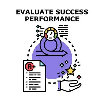 Evaluating successful performance business strategy and project development Stock Illustration