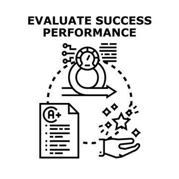 Evaluating successful performance business strategy and project development 스톡 일러스트