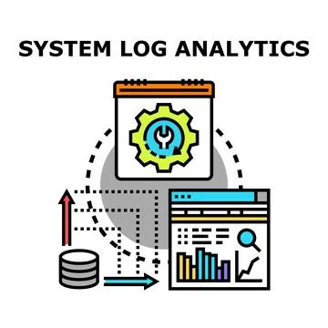 Evaluating system log data for operational analytics Stock Illustration