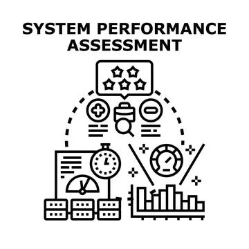Evaluating system performance with data analysis and feedback イラスト素材