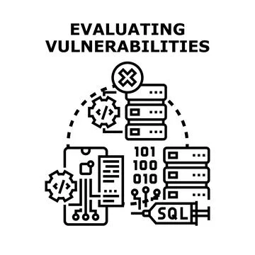 Evaluating system vulnerabilities for data security protection Stock Illustration