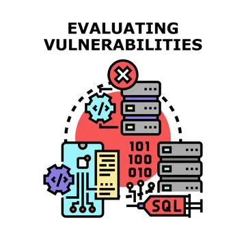 Evaluating system vulnerabilities for data security protection Stock Illustration