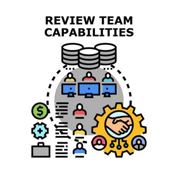 Evaluating team capabilities for business project development Stock Illustration