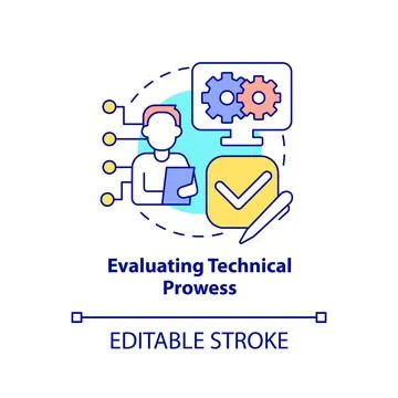 Evaluating technical prowess concept icon Stock Illustration