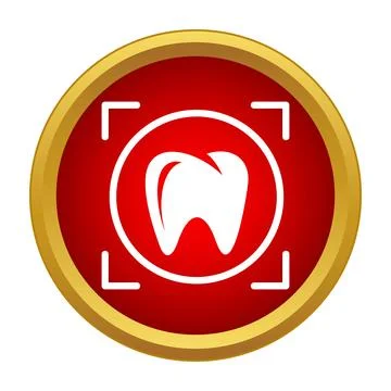 Evaluating tooth health using a dental scan icon Stock Illustration