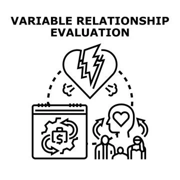 Evaluating variable relationship problems and emotional decisions 스톡 일러스트