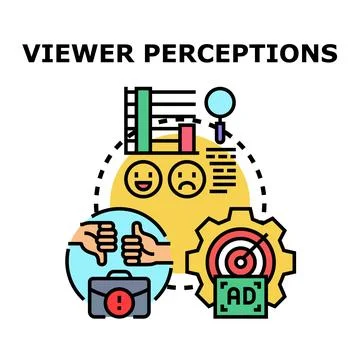 Evaluating viewer perceptions and customer experience Stock Illustration