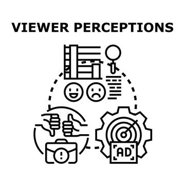 Evaluating viewer perceptions and customer experience Stock Illustration
