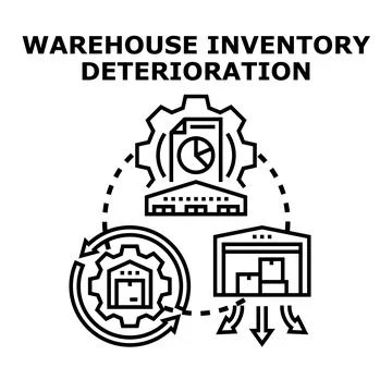 Evaluating warehouse inventory deterioration and loss management Stock Illustration
