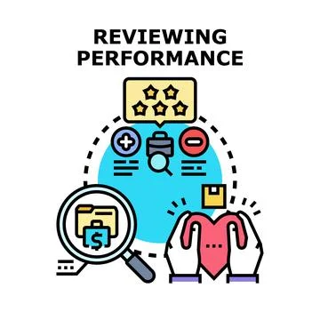 Evaluating work performance and receiving positive feedback Stock Illustration
