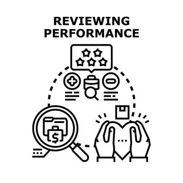 Evaluating work performance and receiving positive feedback Stock Illustration