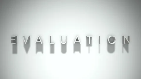 Evaluation 3D title animation with shadows on a white background Stock Footage 296518550