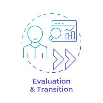 Evaluation and transition blue gradient concept icon Stock Illustration