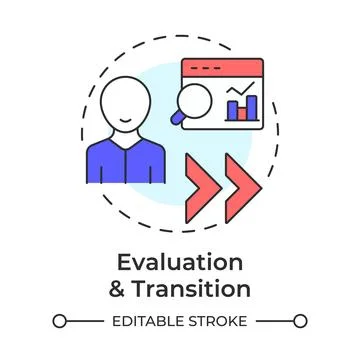 Evaluation and transition multi color concept icon Stock Illustration