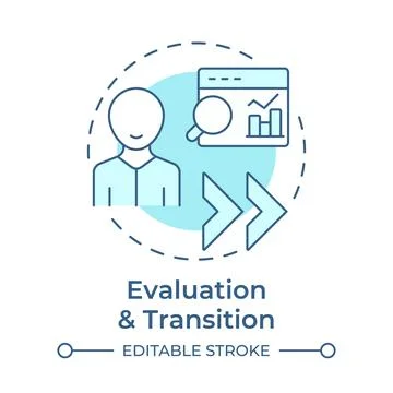 Evaluation and transition soft blue concept icon Stock Illustration