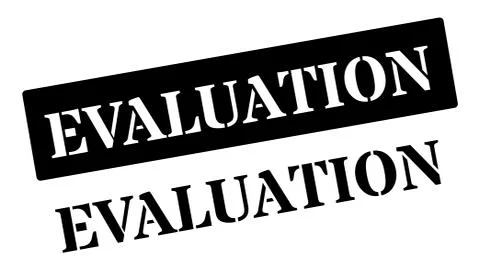 Evaluation black rubber stamp on white Stock Illustration
