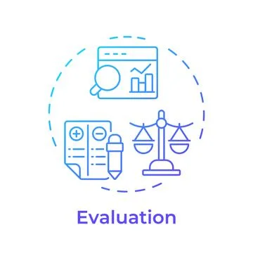 Evaluation blue gradient concept icon Illustrazione stock