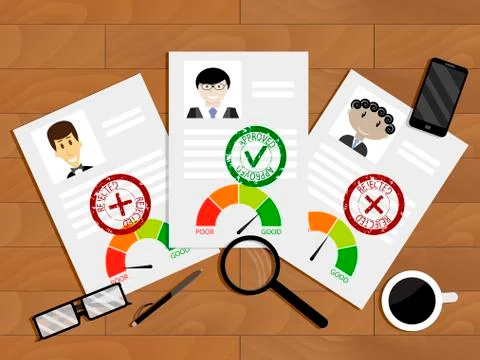 Evaluation of candidate for loan Stock Illustration