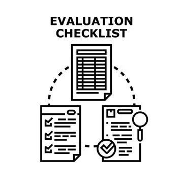 Evaluation checklist document inspecting business compliance report イラスト素材
